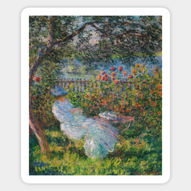 Alice Hoschede in the Garden by Claude Monet Sticker by Classic Art Stall